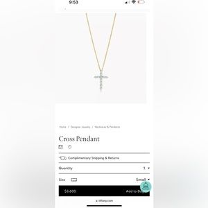 Tiffany’s cross pendant